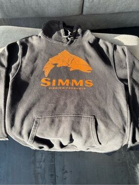 Simms Black Hoodie with Orange Logo